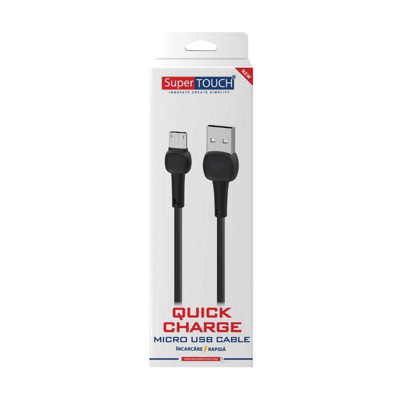 Cablu Micro USB cu incarcare rapida Super TOUCH, negru - 