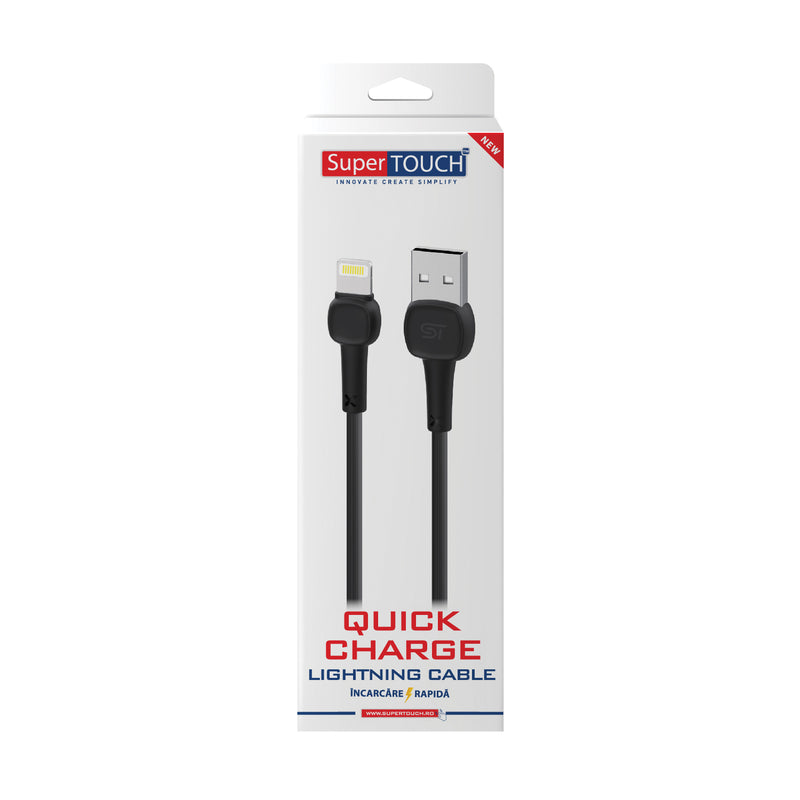 Cablu Lightning cu incarcare rapida Super TOUCH, negru - 