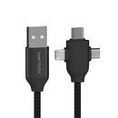 Cablu de date 3 în 1 Lightning, Micro USB, Type-C Quick Charge Super TOUCH, negru - 