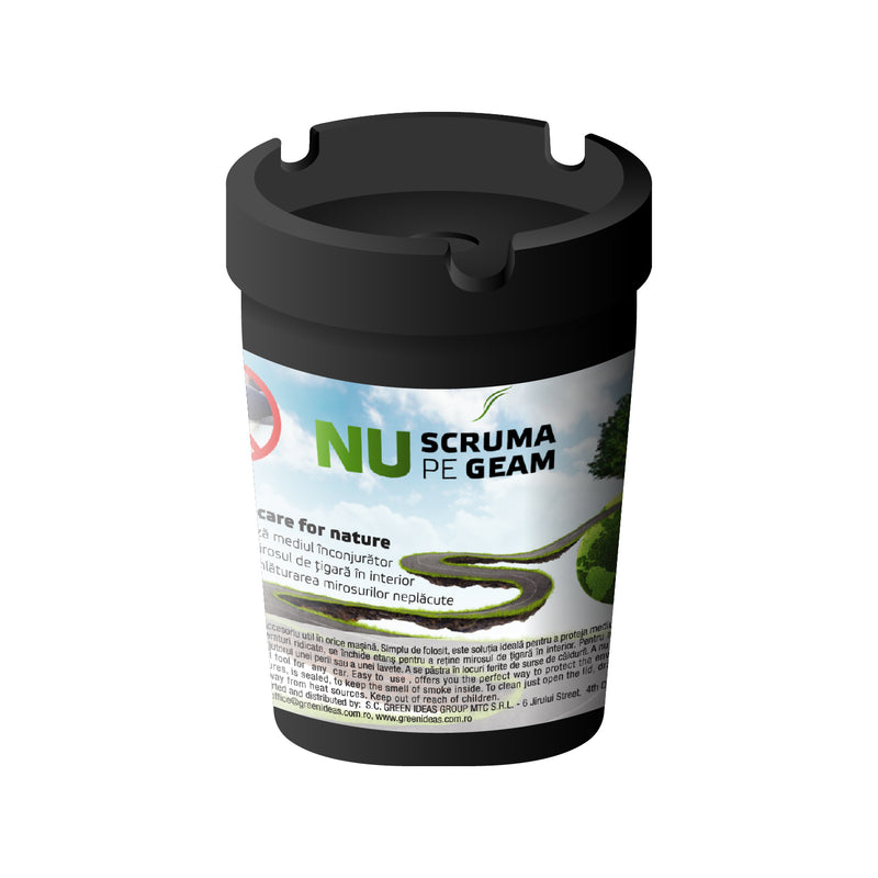 Scrumieră auto din plastic rezistent Super TOUCH, negru - 